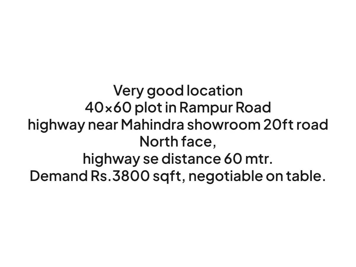 Prime 2400 sqft Land for Sale Near Mahindra Showroom Haldwani
