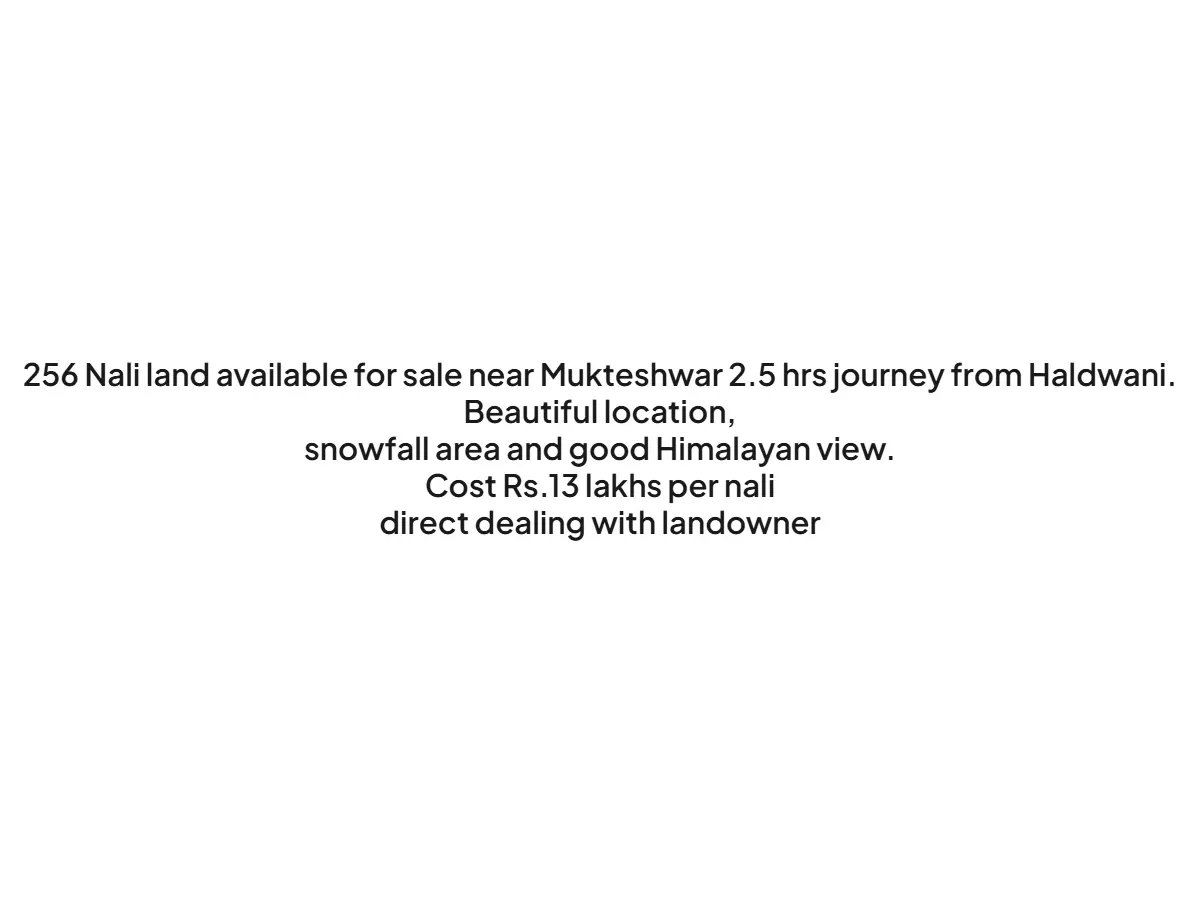 Stunning 256 Nali Land for Sale in Mukteshwar Nainital