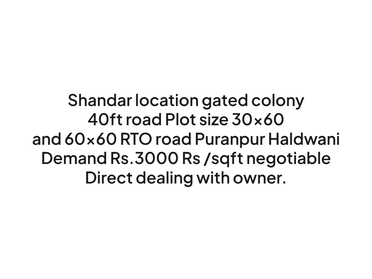 Prime Land for Sale in Gated Colony on RTO Road Haldwani