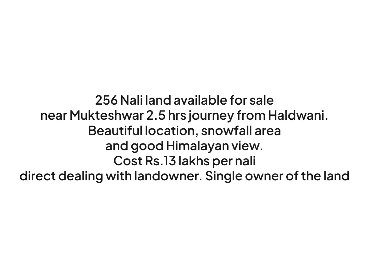 Scenic 256 Nali Land for Sale in Mukteshwar, Nainital