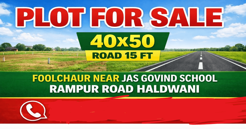Buy Now 2000 SqFt Land Near Foolchaur Near Jas Govind School Rampur Road, Haldwani